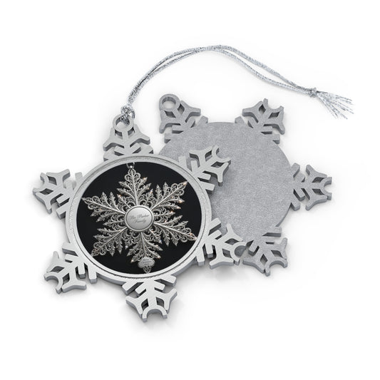 Personalized Silver Snowflake Christmas Ornament