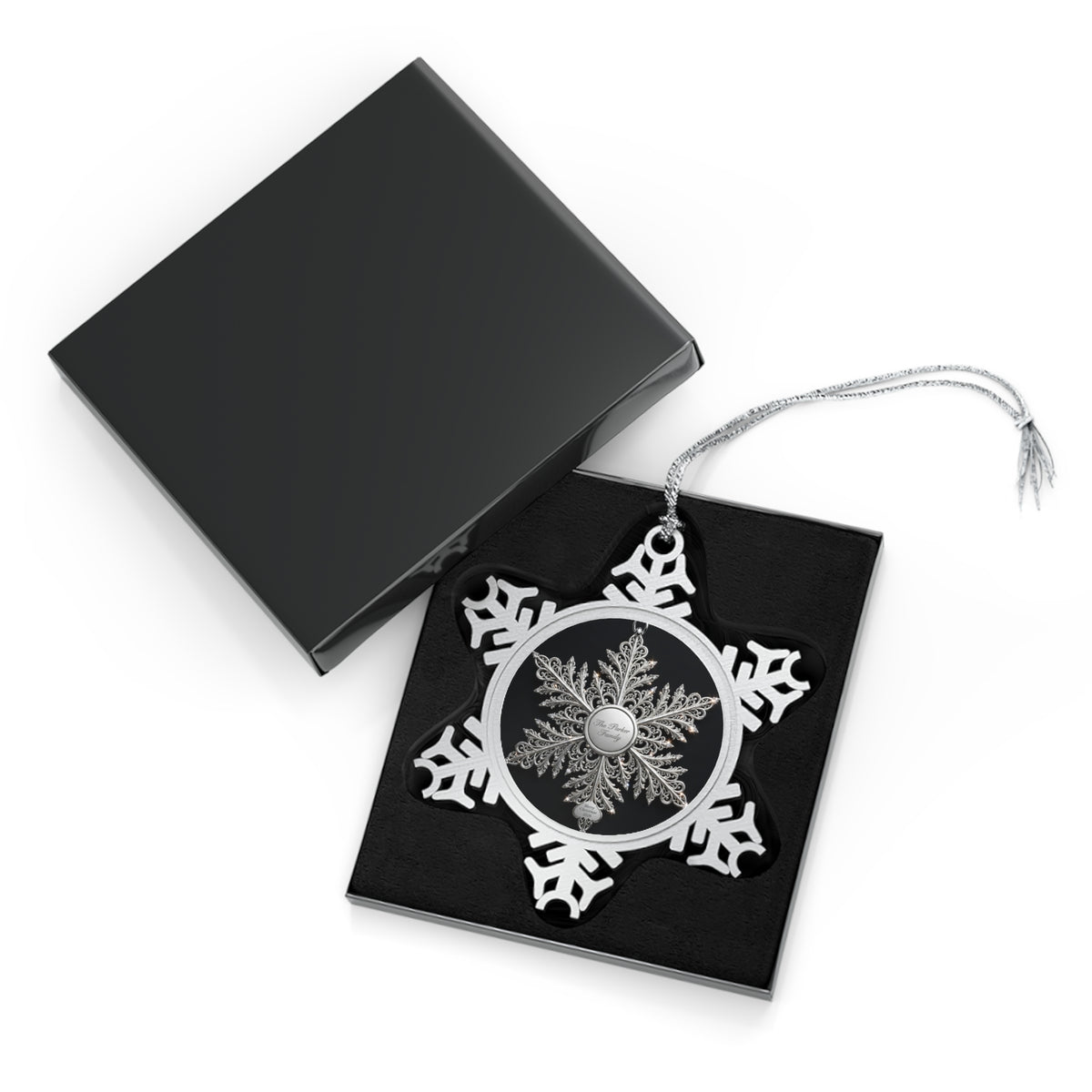 Personalized Silver Snowflake Christmas Ornament
